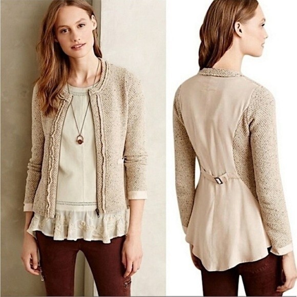 Anthropologie Angel of the North Envalira Textured Cardigan Jacket Small - Picture 1 of 13